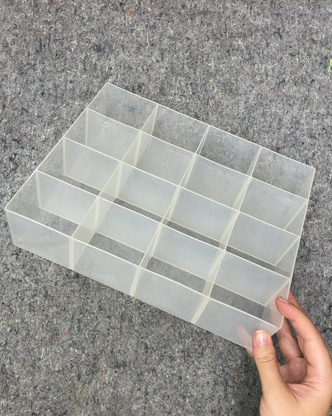 Clear Plastic Storage Organizer with 24 Compartments