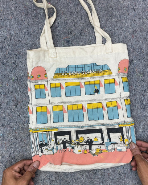 Le Bon Marche Illustrated Canvas Tote Bag