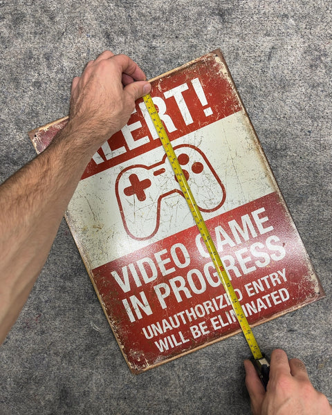 Desperate Enterprises Video Game in Progress Tin Sign, 12x16"