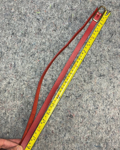 Studio W Red Leather Belt with Gold Buckle, 40"