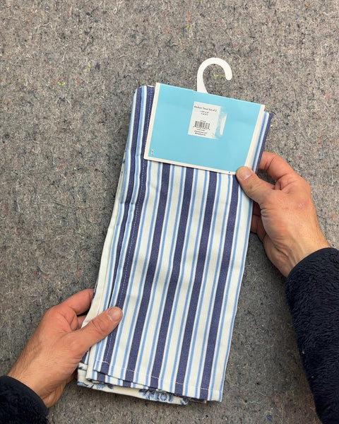 Draper James Blue Floral and Striped Kitchen Towel Set