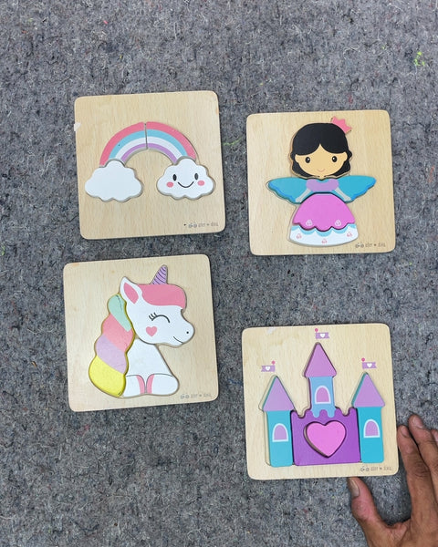 Asher & Olivia Wooden Puzzle Set, 4-Piece