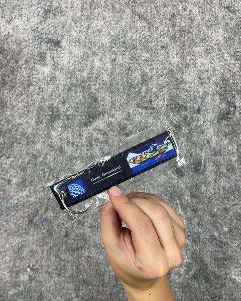 United Airlines Inaugural Flight EWR-GOH Keychain