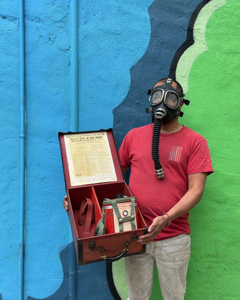 Vintage MSA Type N Gas Mask with Canister