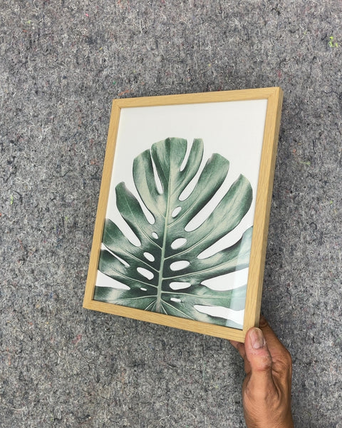Monstera Leaf Framed Art Print, 8.5x11"