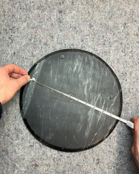 CB2 Black Marble Round Tray, 12"