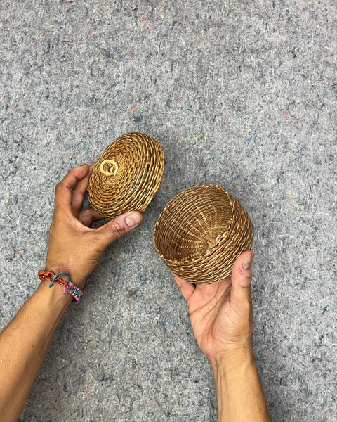 Small Woven Lidded Basket