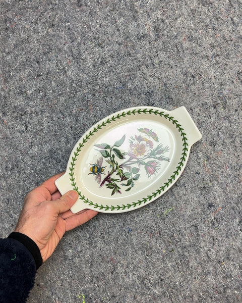 Vintage Oval Serving Dish with Floral Design