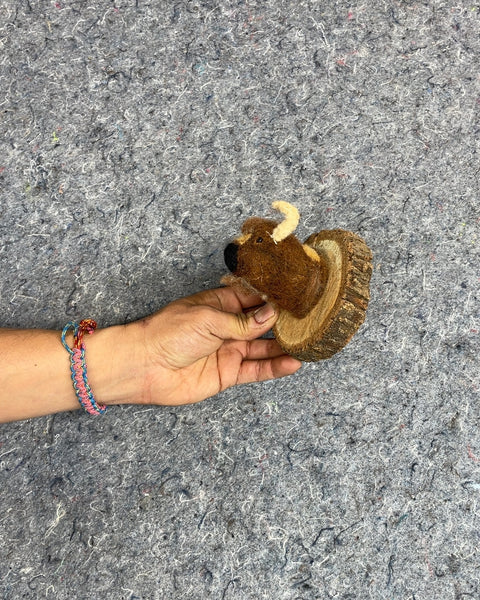 Felted Buffalo Head Wall Decor