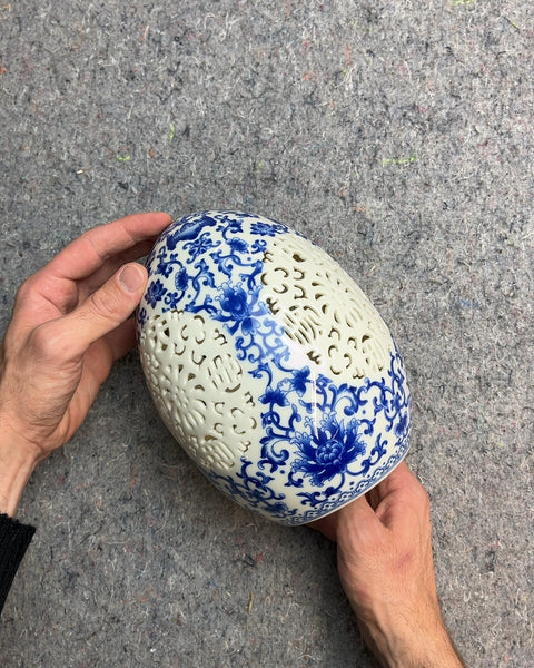 Chinese Blue and White Porcelain Decorative Egg