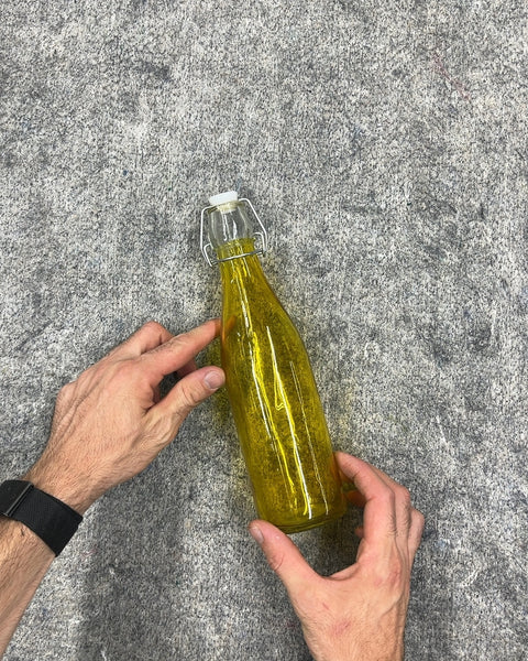 Yellow Glass Bottle with Swing Top Stopper