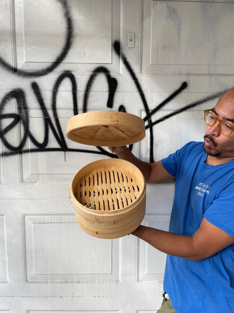2 Tiered Bamboo Food Steamer, 10 in