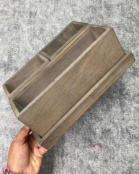 Wooden Desk Organizer Tray Set, 11x7x4.5"