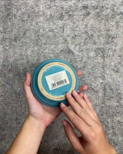 Glazed Ceramic Plant Saucer in Electric Blue, 4.75"