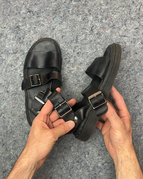 Dr. Martens Gryphon Black Leather Sandals, Size US 7M or EU 39