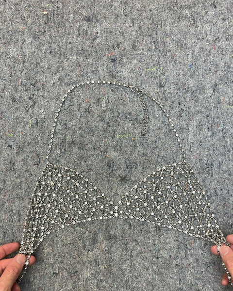 Zara Rhinestone Chain Bra Top