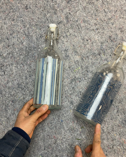 Glass Water Bottles, Set of 2
