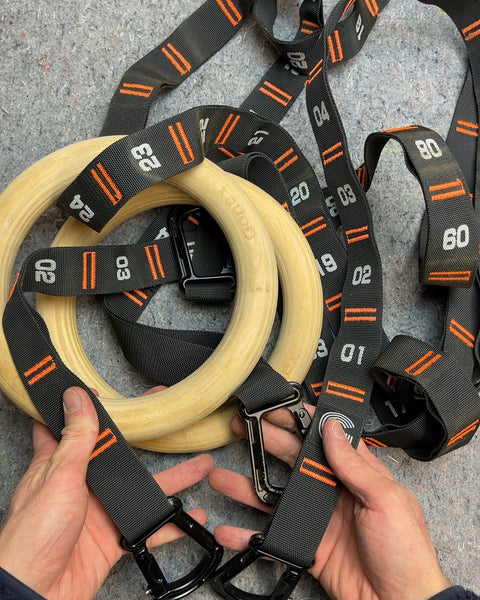 Gonex Wooden Gymnastic Rings with Straps