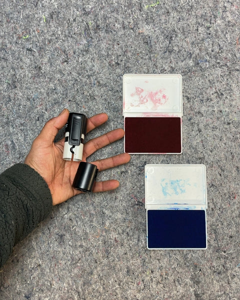 Smiley Face Stamper & Ink Pads to do Door at Knockdown Center