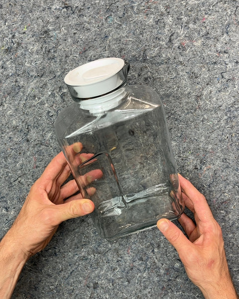 Clear Glass Pitcher with White Lid