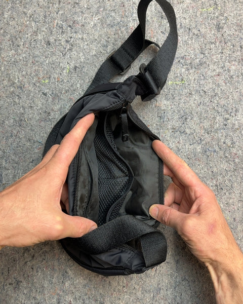 Black Nylon Crossbody Sling Bag