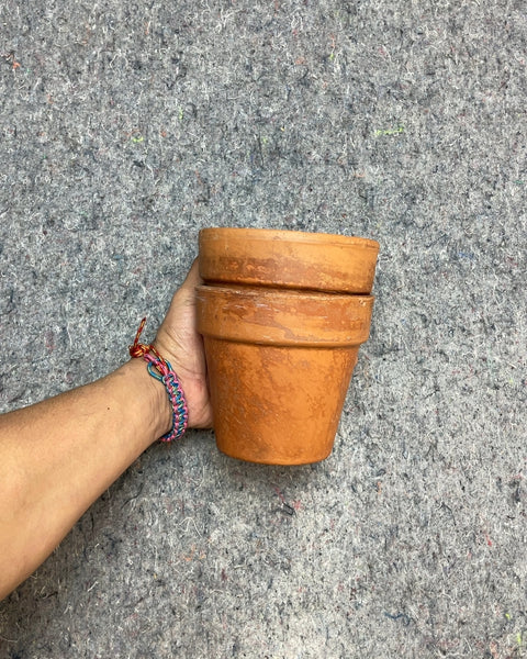 Two Terracotta Clay Flower Pots