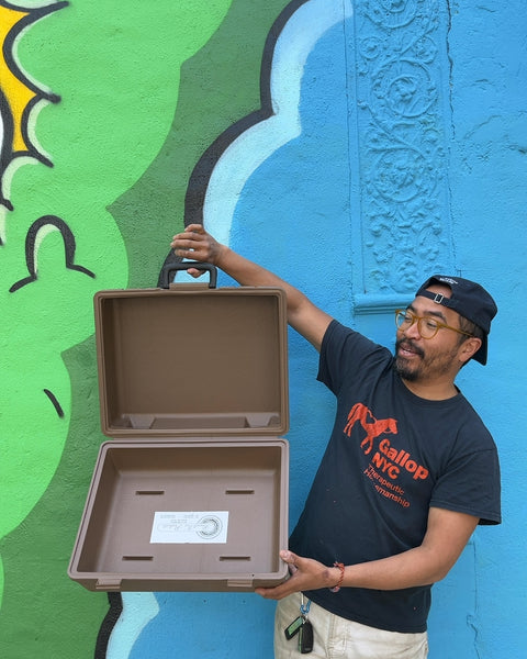 Brown Plastic Briefcase Which Would Work Well For A Sewing Machine