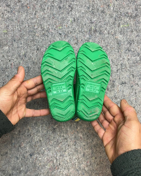 Totes Green Rain Boots, Size US Kids 7-8