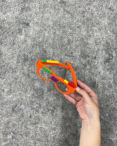 Orange LEGO Style Toy Glasses