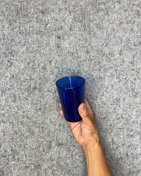 IKEA Vardagen Cobalt Blue Ribbed Tumbler