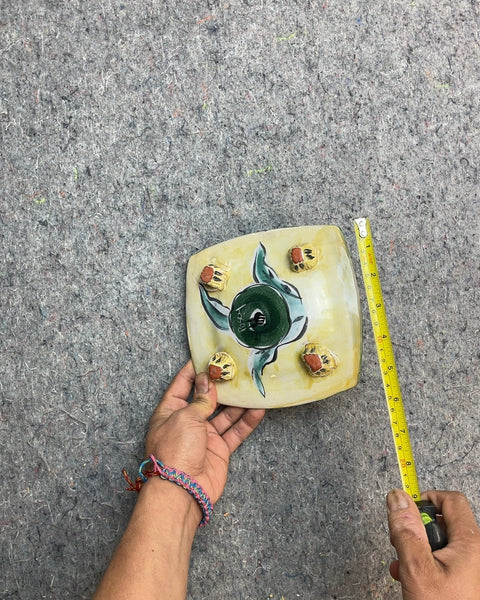 Hand-Painted Ceramic Square Dish