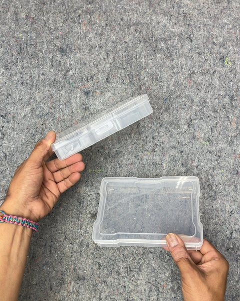 Two Plastic Storage Boxes, 7x4.5x1"