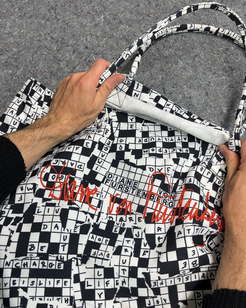 Diane Von Furstenberg Crossword Print Large Tote Bag