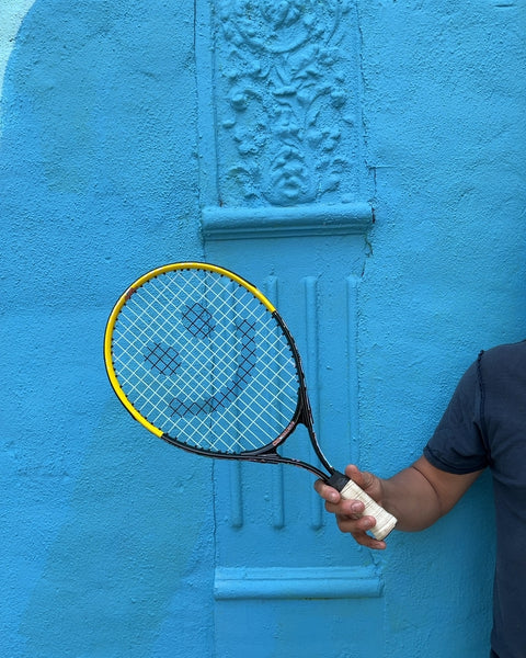Junior Tennis Racquet with Smiley Face Strings, 19"