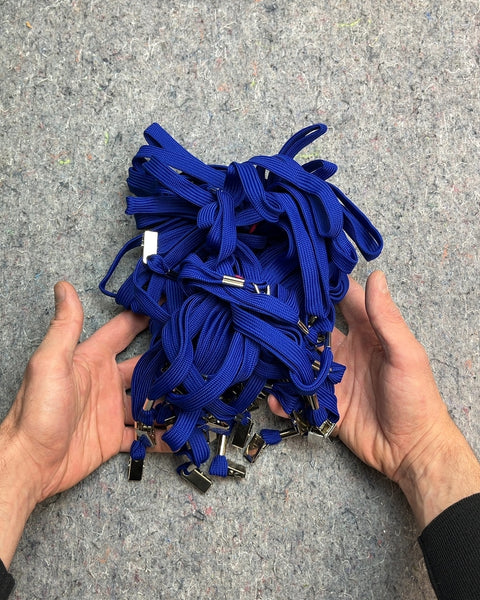 Bundle of Blue Lanyards with Metal Clips