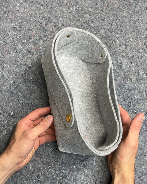 Cute Gray Felt Storage Basket