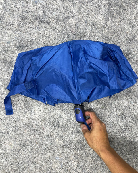 Blue Compact Folding Umbrella