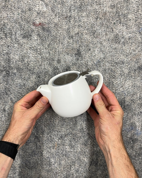 Tealyra White Ceramic Teapot with Infuser