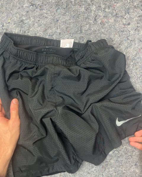 Nike Dri-Fit Black Perforated Athletic Shorts, Size L