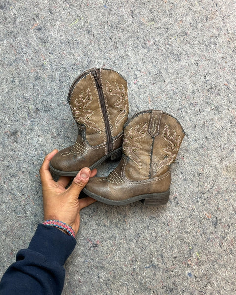 Kids Brown Cowboy Boots, Sz 8