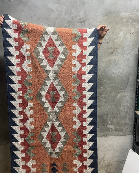 Geometric Turkish-style Runner, 30x56"