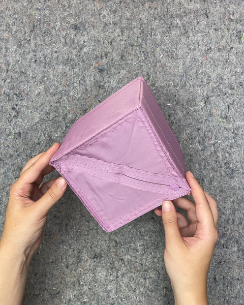 Purple Foldable Storage Bin, 5x5x5 in