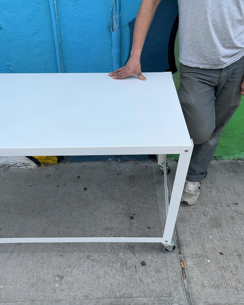 CB2 Go-Cart White Rolling Desk, W48xD24xH30"