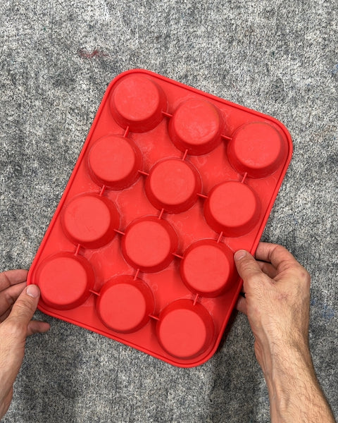 Red Silicone 12-Cup Muffin Pan