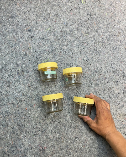 Mason Bottle Glass Jars with Yellow Lids