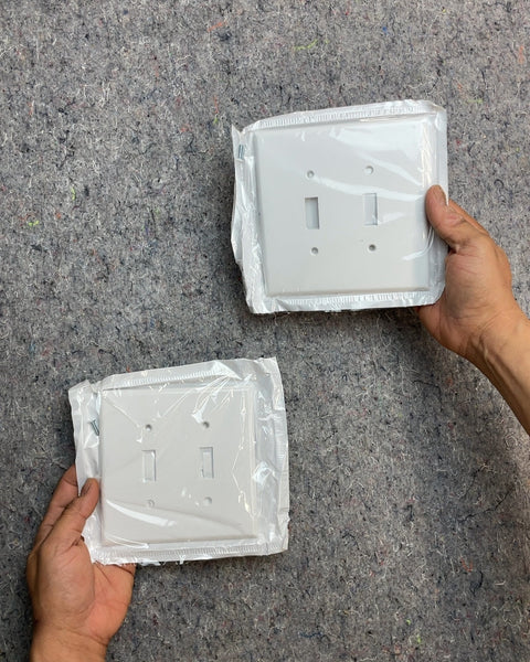 White Double Toggle Light Switch Wall Plates