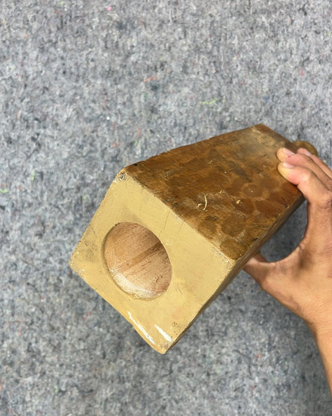 Wooden Vase Sculpture, 15x3.5"