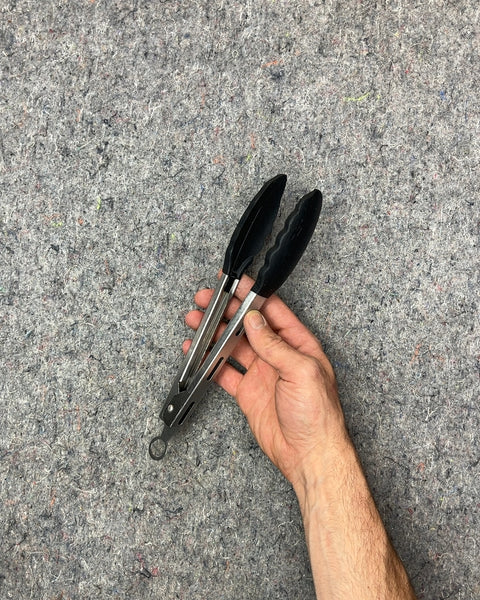 Shorter Stainless Steel and Silicone Tongs