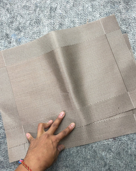 Two Tan Woven Placemats, 10x17"