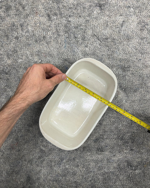Vintage Off-White Ceramic Rectangular Baking Dish